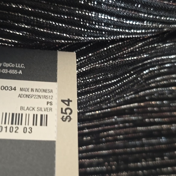 WORTHINGTON WOMEN'S CRISS-CROSS LONG SLEEVE BLACK & SILVER BLOUSE  PETITE SMALL - Picture 9 of 17